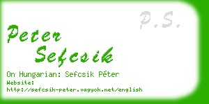 peter sefcsik business card